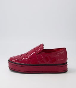 GUSTAVE DJ DK RED BLACK PATENT LEATHER