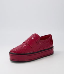 GUSTAVE DJ DK RED BLACK PATENT LEATHER