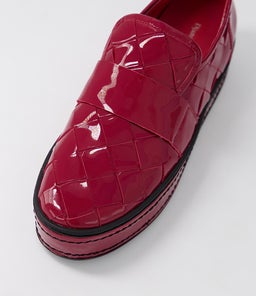 GUSTAVE DJ DK RED BLACK PATENT LEATHER