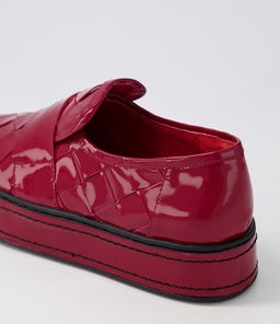 GUSTAVE DJ DK RED BLACK PATENT LEATHER