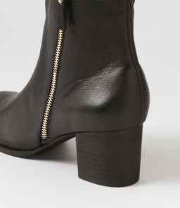SKYY DJ BLACK BLACK HEEL LEATHER