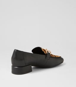 VIVANDY DJ BLACK TAN LEOPARD LEATHER PONY