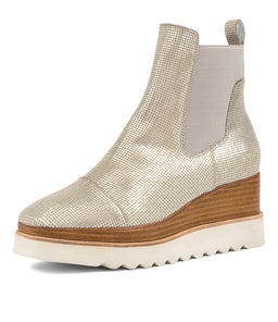 WIGGLES DJ SILVER NAT&WHITE CUT LEATHER SOLE