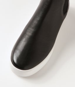 WYLDER DJ BLACK WHITE SOLE LEATHER ELASTIC