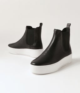 WYLDER DJ BLACK WHITE SOLE LEATHER ELASTIC