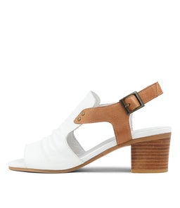 BALLARAT DJ WHITE DK TAN LEATHER
