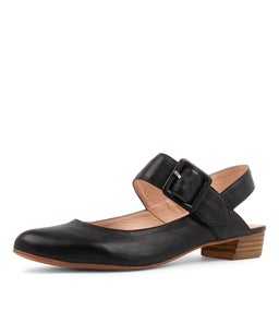 EARTHA DJ BLACK NATURAL HEEL LEATHER
