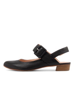 EARTHA DJ BLACK NATURAL HEEL LEATHER