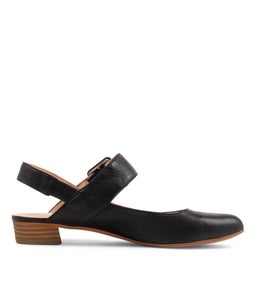 EARTHA DJ BLACK NATURAL HEEL LEATHER