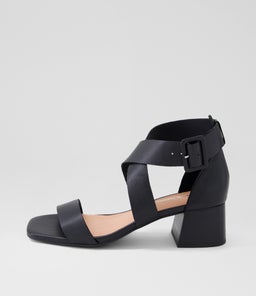 FABIENNE DJ BLACK BLACK HEEL LEATHER