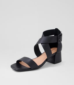 FABIENNE DJ BLACK BLACK HEEL LEATHER