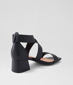 FABIENNE DJ BLACK BLACK HEEL LEATHER