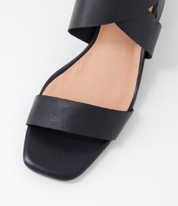 FABIENNE DJ BLACK BLACK HEEL LEATHER