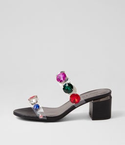 SANCIA DJ CLEAR BLACK BRIGHT JEWEL VINYLITE LEATHER