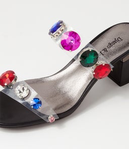 SANCIA DJ CLEAR BLACK BRIGHT JEWEL VINYLITE LEATHER