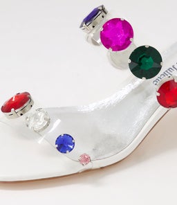 SANCIA DJ CLEAR WHITE BRIGHT JEWEL VINYLITE LEATHER
