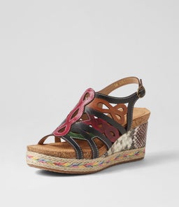 SALONI DJ NAVY FUCHSIA MULTI LEATHER