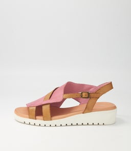 MACAELA DJL PRETTY PINK DK TAN WHITE SOLE LEATHER