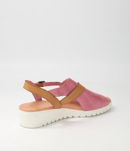 MACAELA DJL PRETTY PINK DK TAN WHITE SOLE LEATHER