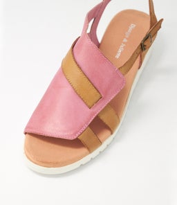 MACAELA DJL PRETTY PINK DK TAN WHITE SOLE LEATHER