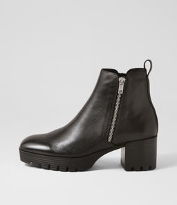 DINIS DJ BLACK BLACK HEEL LEATHER
