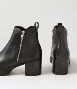 DINIS DJ BLACK BLACK HEEL LEATHER