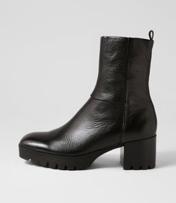 DIPPY DJ BLACK BLACK HEEL LEATHER