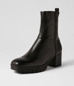 DIPPY DJ BLACK BLACK HEEL LEATHER