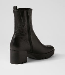 DIPPY DJ BLACK BLACK HEEL LEATHER
