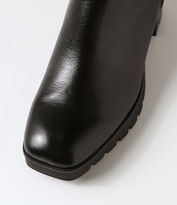 DIPPY DJ BLACK BLACK HEEL LEATHER