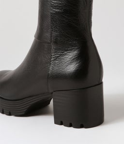 DIPPY DJ BLACK BLACK HEEL LEATHER