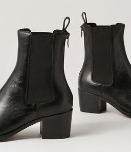 DOWELL DJ BLACK BLACK HEEL LEATHER