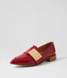 ERING DJ DK RED GOLD PATENT LEATHER