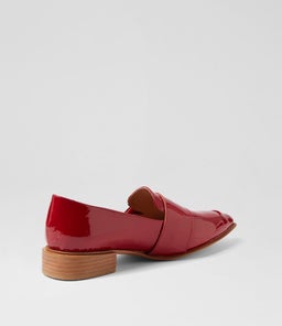ERING DJ DK RED GOLD PATENT LEATHER