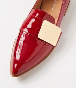 ERING DJ DK RED GOLD PATENT LEATHER