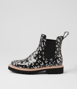 GUMMIE DJ BLACK&WHITE LEOPARD GUMBOOT