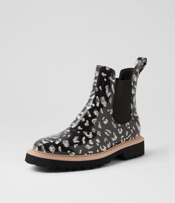 GUMMIE DJ BLACK&WHITE LEOPARD GUMBOOT