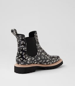 GUMMIE DJ BLACK&WHITE LEOPARD GUMBOOT
