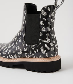 GUMMIE DJ BLACK&WHITE LEOPARD GUMBOOT