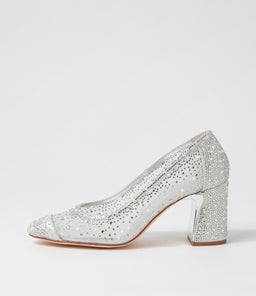 KENEDI DJ SILVER OFF WHITE SHIMMER LEATHER MESH