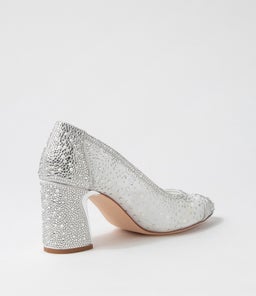 KENEDI DJ SILVER OFF WHITE SHIMMER LEATHER MESH