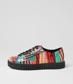 OSLOE DJ BLACK STRIPE MULTI PATENT LEATHER