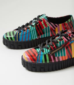 OSLOE DJ BLACK STRIPE MULTI PATENT LEATHER