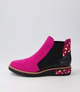 REJIN DJ FUCHSIA BLACK SUEDE MULTI