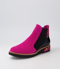 REJIN DJ FUCHSIA BLACK SUEDE MULTI