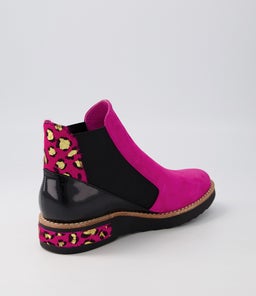 REJIN DJ FUCHSIA BLACK SUEDE MULTI