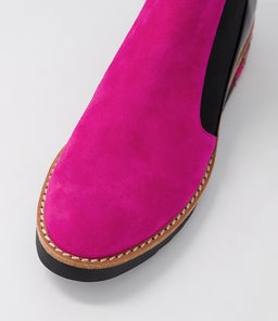 REJIN DJ FUCHSIA BLACK SUEDE MULTI