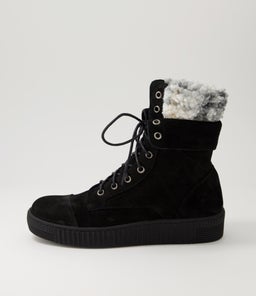 TOMBI DJ BLACK GREY MULTI NUBUCK FABRIC