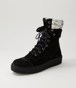 TOMBI DJ BLACK GREY MULTI NUBUCK FABRIC