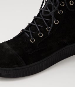 TOMBI DJ BLACK GREY MULTI NUBUCK FABRIC